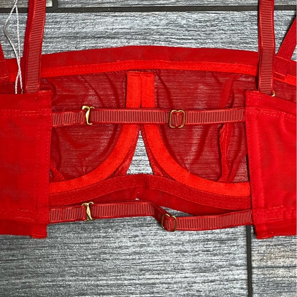 NWT We are HAH Free People Wired Bra 30-38B 30B 32B 34B 36B 38B Blood Orange Red - Picture 5 of 14